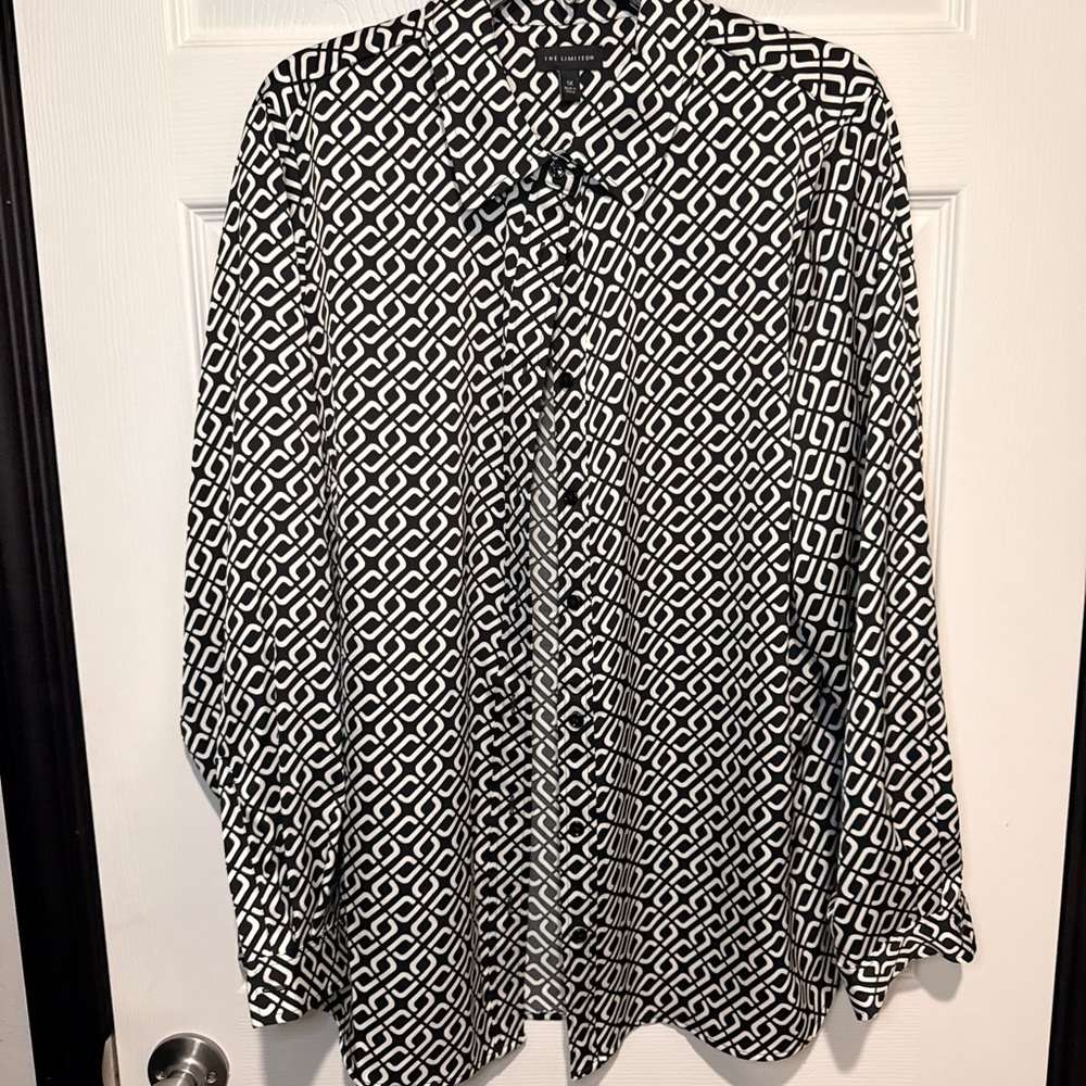 The Limited Black and White Geometric Women's Shirt